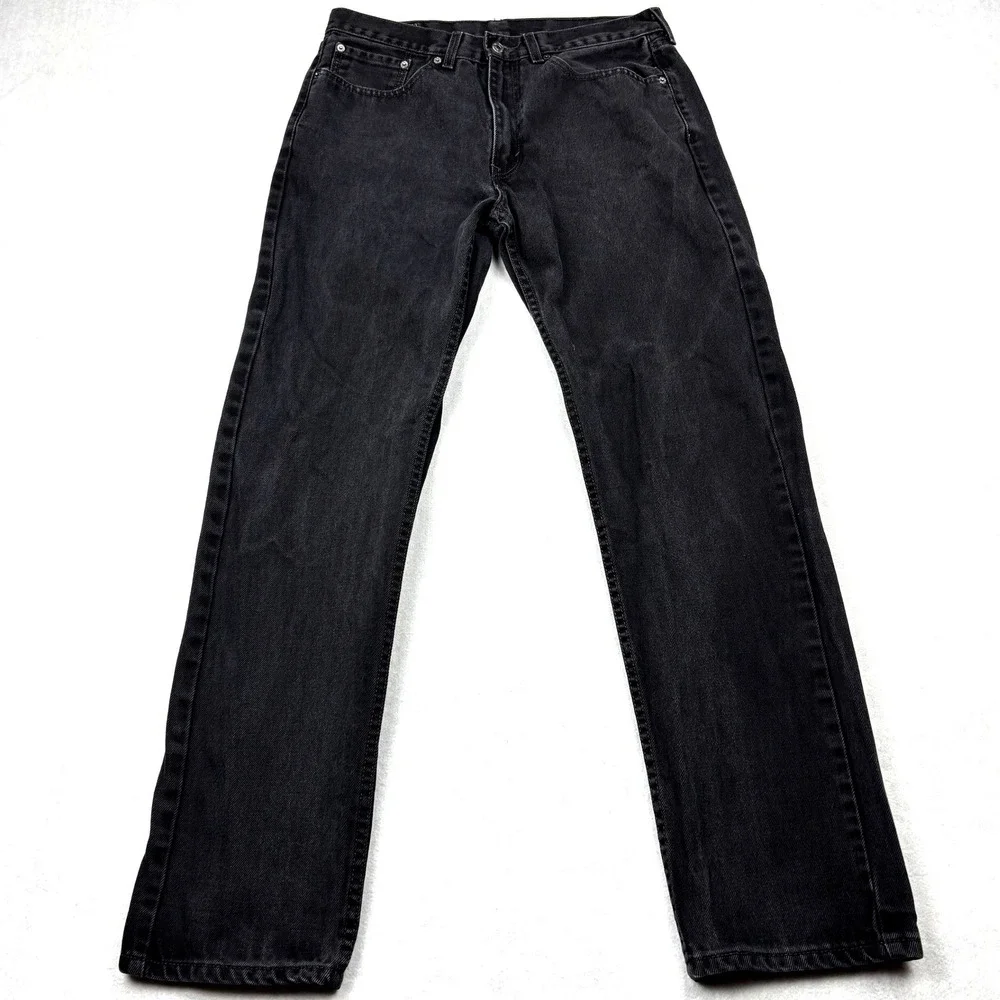 Levis 505 Jeans Mens 34x34 Black Regular Fit Straight Leg 100 Cotton Denim Pants